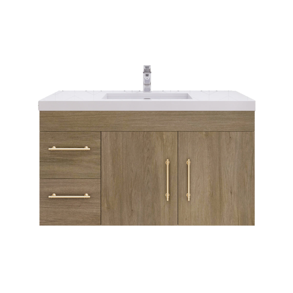 Better Vanity Elsa 24" -48" Wall-Mounted Floating Bathroom Vanity with Reinforced Acrylic Single Sink, Soft-Close Drawers, Fully Assembled