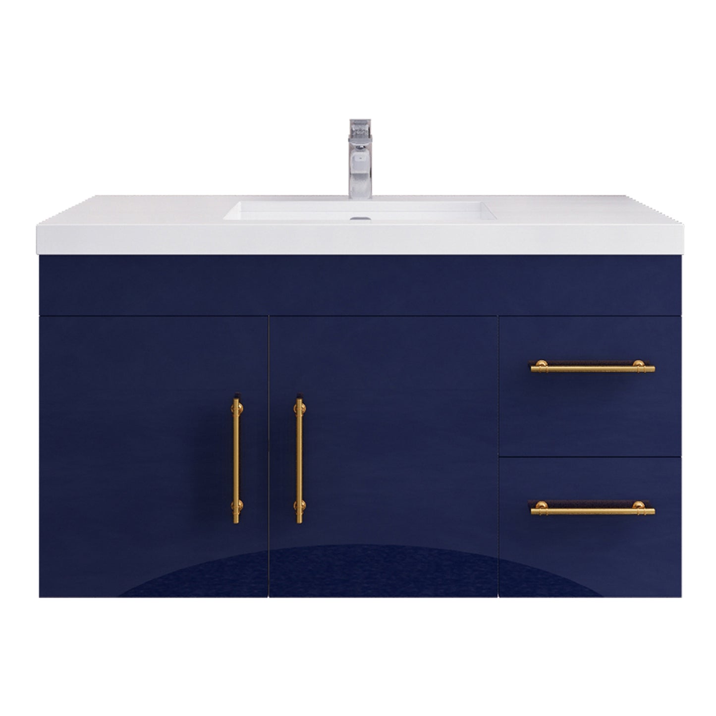 Better Vanity Elsa 24" -48" Wall-Mounted Floating Bathroom Vanity with Reinforced Acrylic Single Sink, Soft-Close Drawers, Fully Assembled