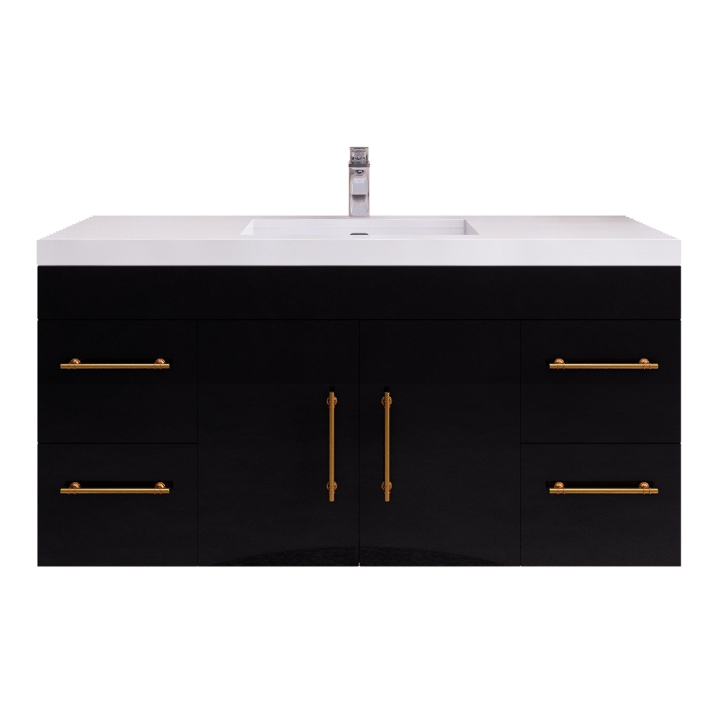 Better Vanity Elsa 24" -48" Wall-Mounted Floating Bathroom Vanity with Reinforced Acrylic Single Sink, Soft-Close Drawers, Fully Assembled