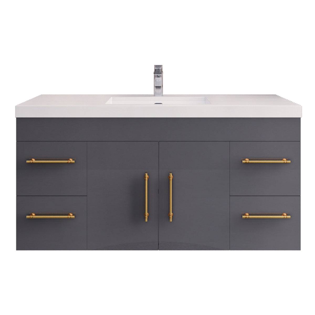 Better Vanity Elsa 24" -48" Wall-Mounted Floating Bathroom Vanity with Reinforced Acrylic Single Sink, Soft-Close Drawers, Fully Assembled