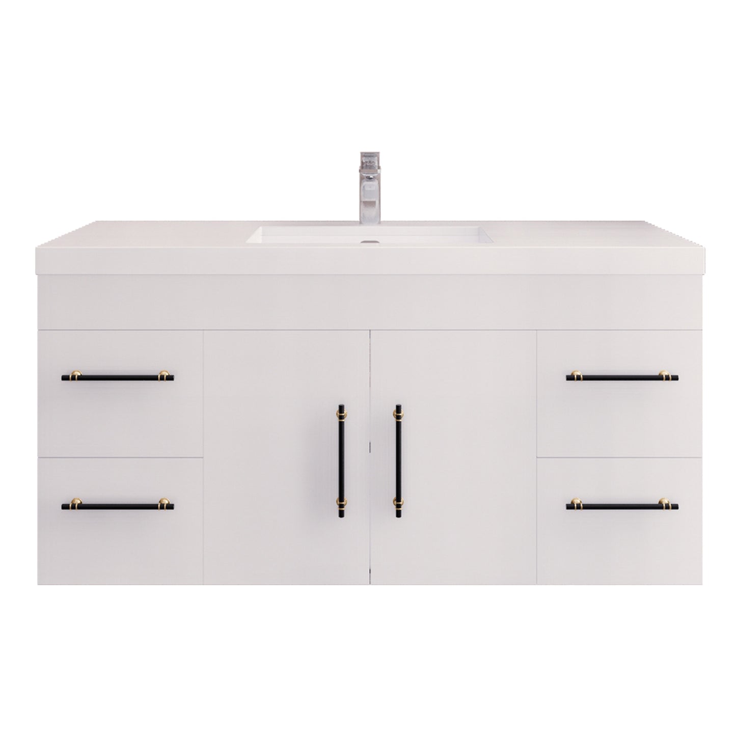 Better Vanity Elsa 24" -48" Wall-Mounted Floating Bathroom Vanity with Reinforced Acrylic Single Sink, Soft-Close Drawers, Fully Assembled