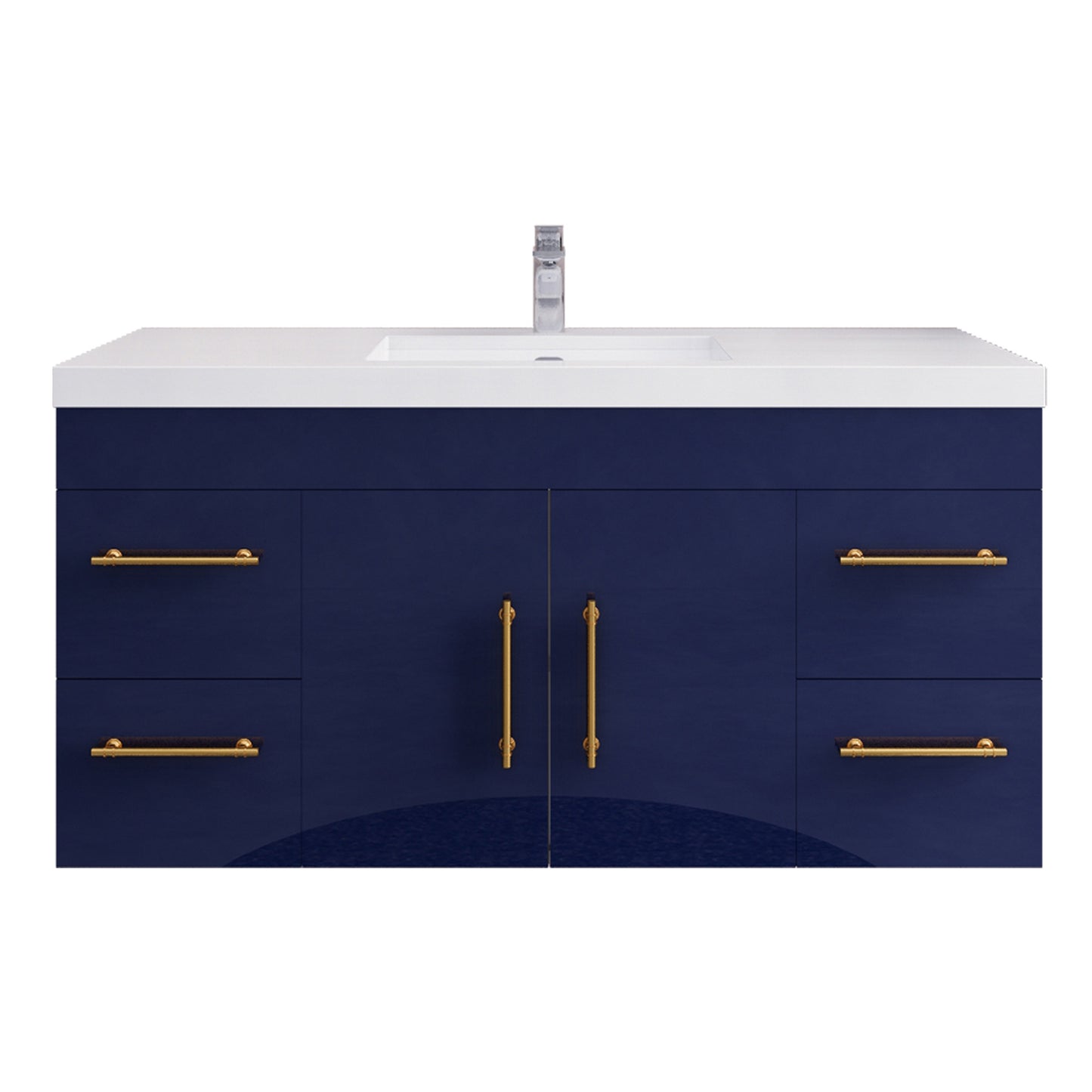 Better Vanity Elsa 24" -48" Wall-Mounted Floating Bathroom Vanity with Reinforced Acrylic Single Sink, Soft-Close Drawers, Fully Assembled