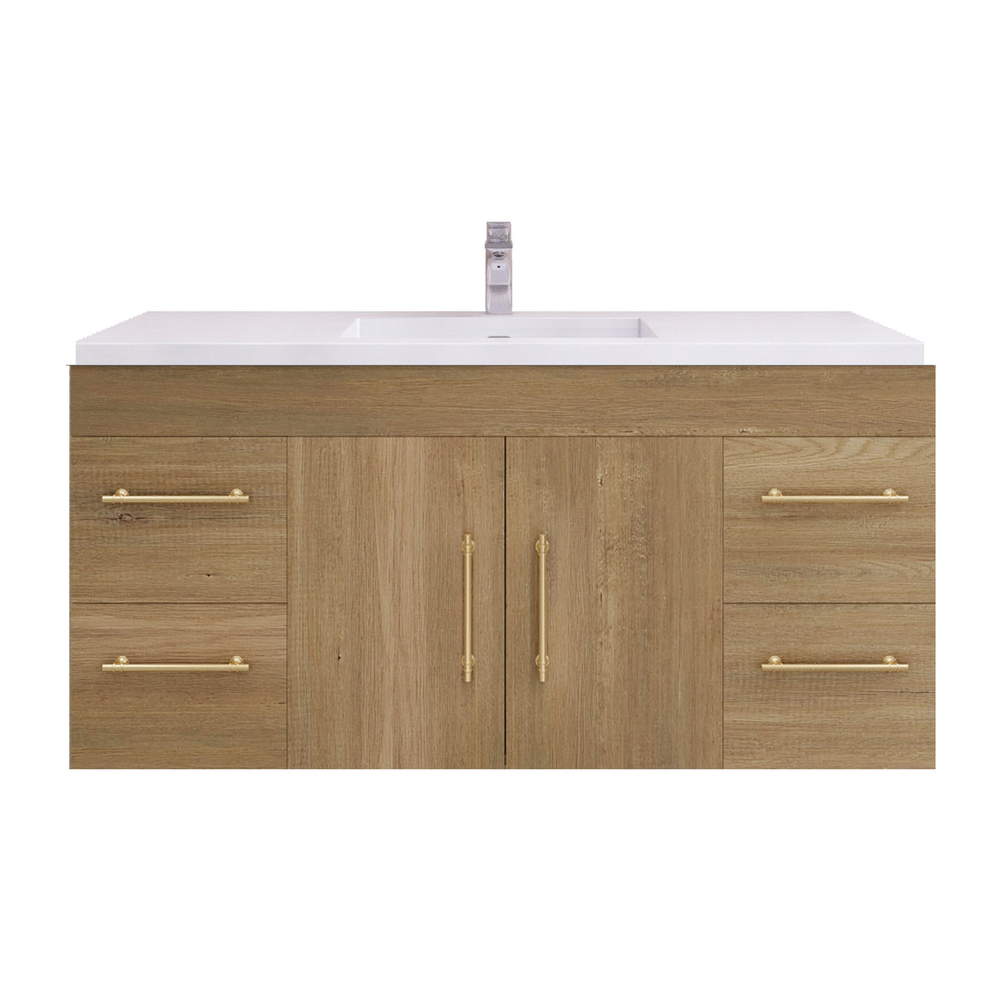 Better Vanity Elsa 24" -48" Wall-Mounted Floating Bathroom Vanity with Reinforced Acrylic Single Sink, Soft-Close Drawers, Fully Assembled