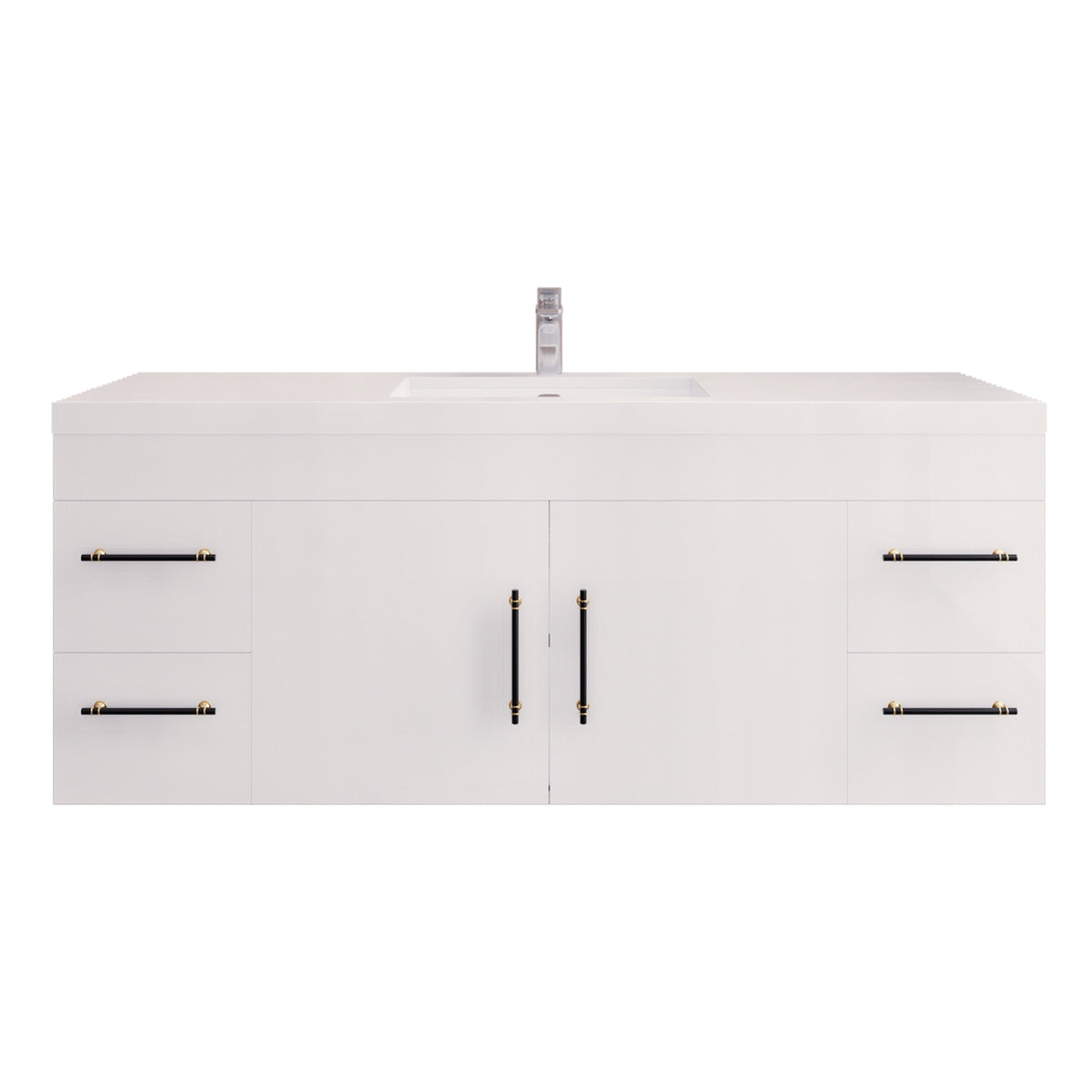 Better Vanity Elsa 24" -48" Wall-Mounted Floating Bathroom Vanity with Reinforced Acrylic Single Sink, Soft-Close Drawers, Fully Assembled