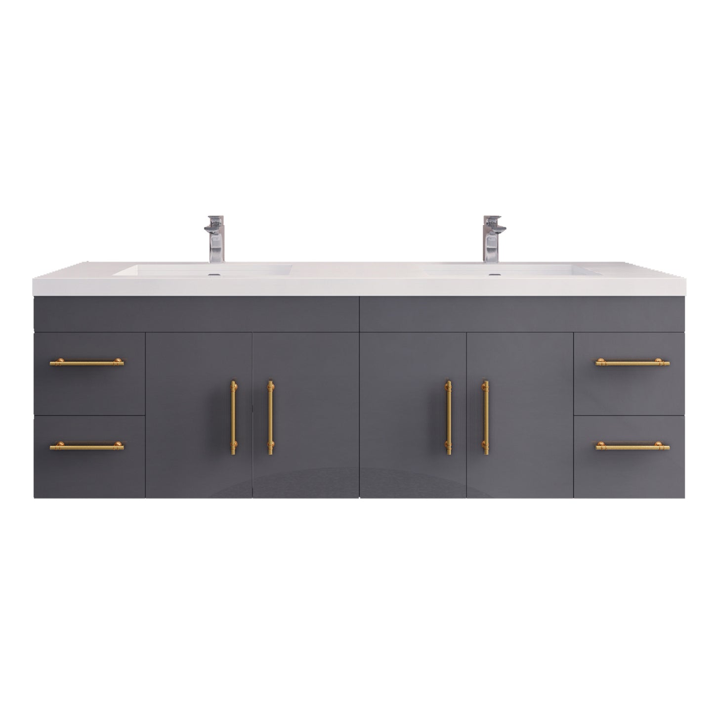 Better Vanity Elsa 24" -48" Wall-Mounted Floating Bathroom Vanity with Reinforced Acrylic Single Sink, Soft-Close Drawers, Fully Assembled