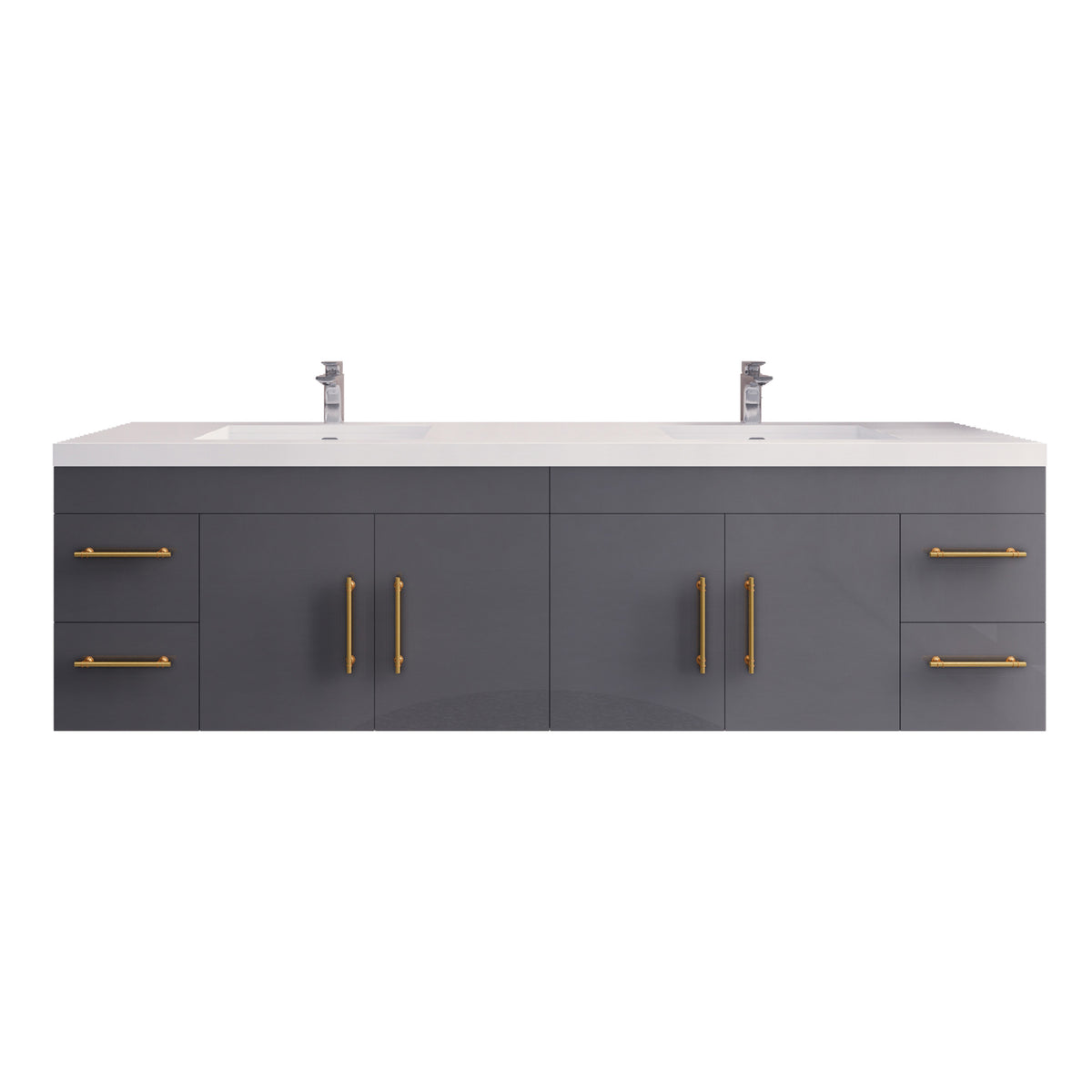 Better Vanity Elsa 24" -48" Wall-Mounted Floating Bathroom Vanity with Reinforced Acrylic Single Sink, Soft-Close Drawers, Fully Assembled