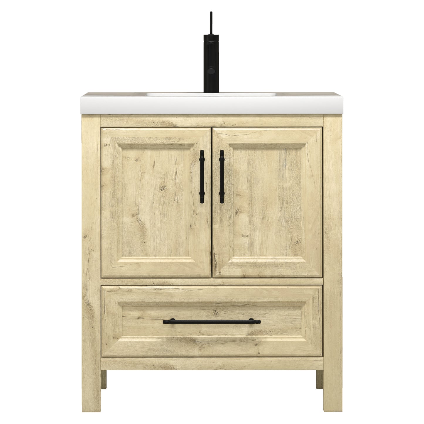 Better Vanity VIV 24"-84" Solid Wood Bathroom Vanity with Reinforced Acrylic Sink, Freestanding Cabinet with Soft Close Doors & Drawers, Fully Assembled