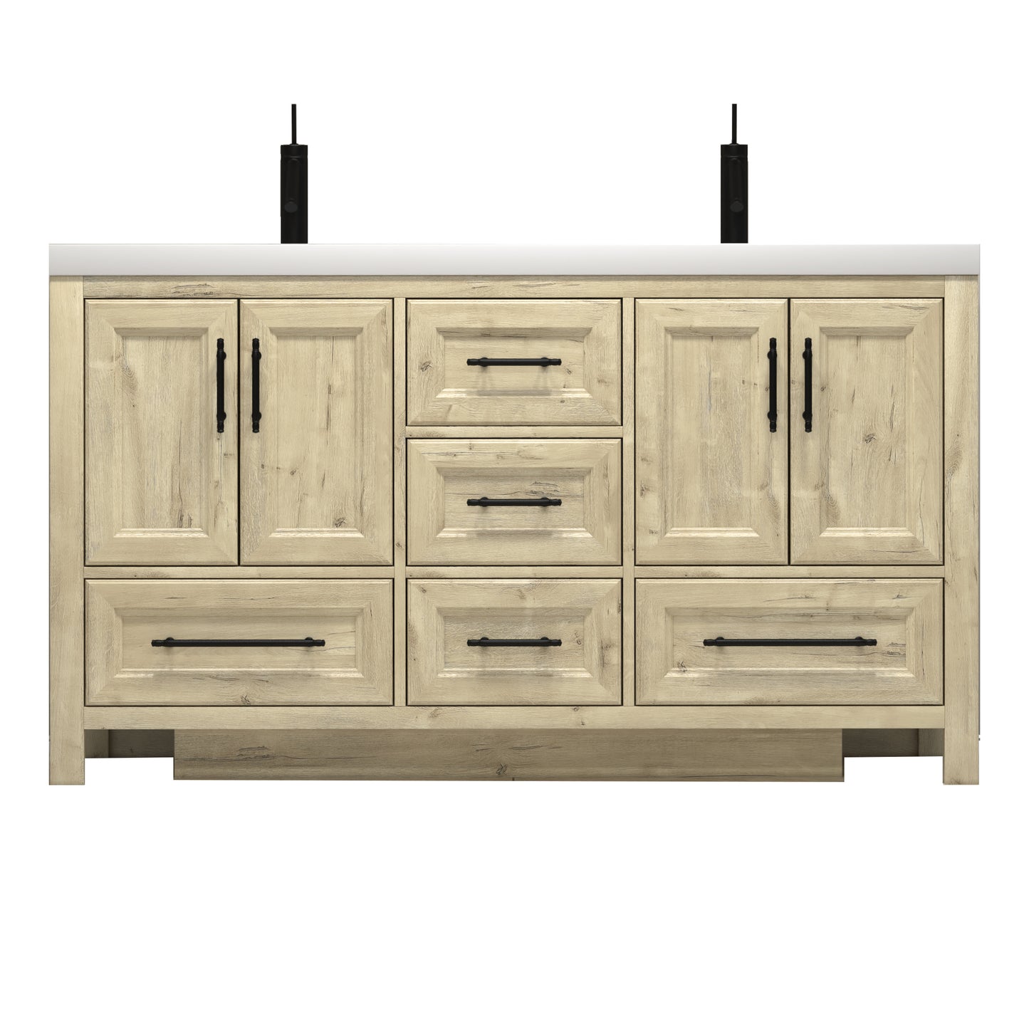 Better Vanity VIV 24"-84" Solid Wood Bathroom Vanity with Reinforced Acrylic Sink, Freestanding Cabinet with Soft Close Doors & Drawers, Fully Assembled