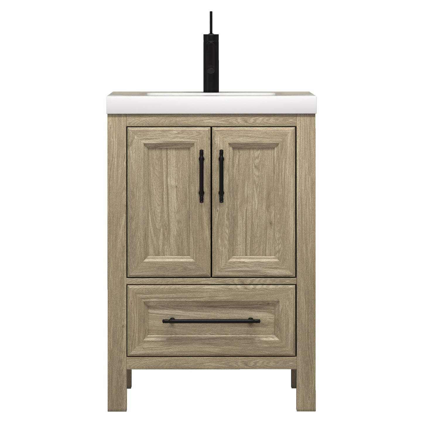 Better Vanity VIV 24"-84" Solid Wood Bathroom Vanity with Reinforced Acrylic Sink, Freestanding Cabinet with Soft Close Doors & Drawers, Fully Assembled