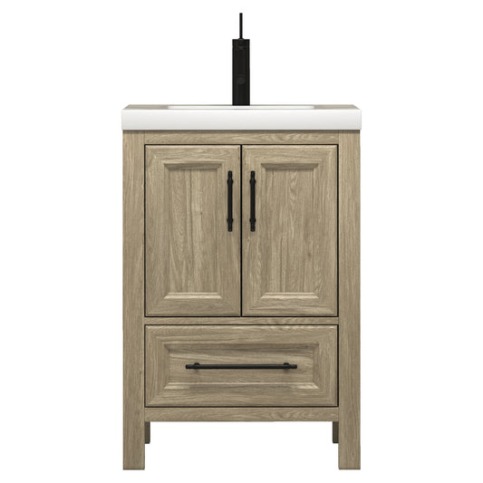 Better Vanity VIV 24"-84" Solid Wood Bathroom Vanity with Reinforced Acrylic Sink, Freestanding Cabinet with Soft Close Doors & Drawers, Fully Assembled
