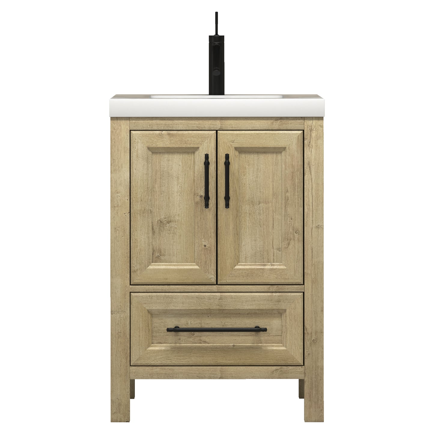 Better Vanity VIV 24"-84" Solid Wood Bathroom Vanity with Reinforced Acrylic Sink, Freestanding Cabinet with Soft Close Doors & Drawers, Fully Assembled
