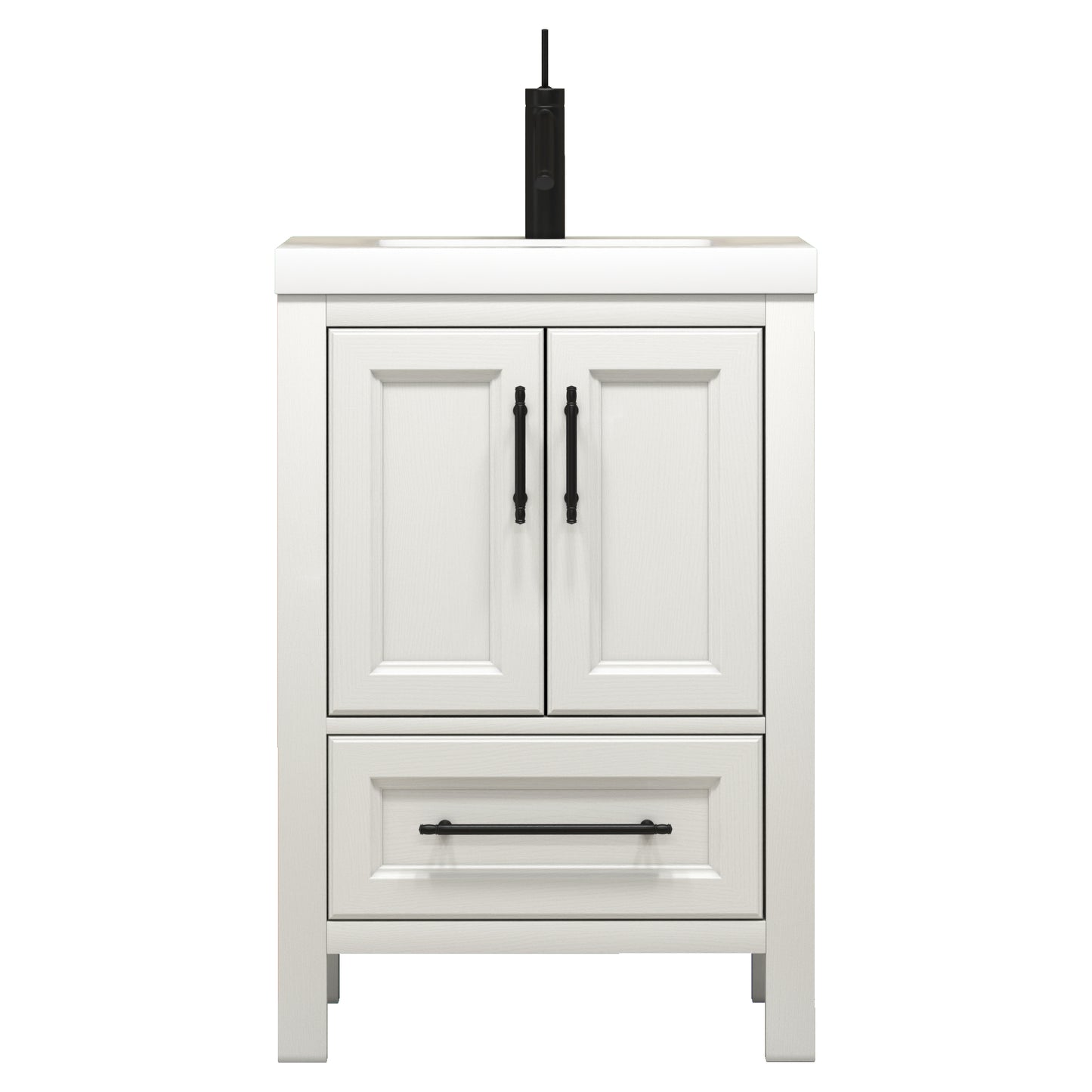 Better Vanity VIV 24"-84" Solid Wood Bathroom Vanity with Reinforced Acrylic Sink, Freestanding Cabinet with Soft Close Doors & Drawers, Fully Assembled