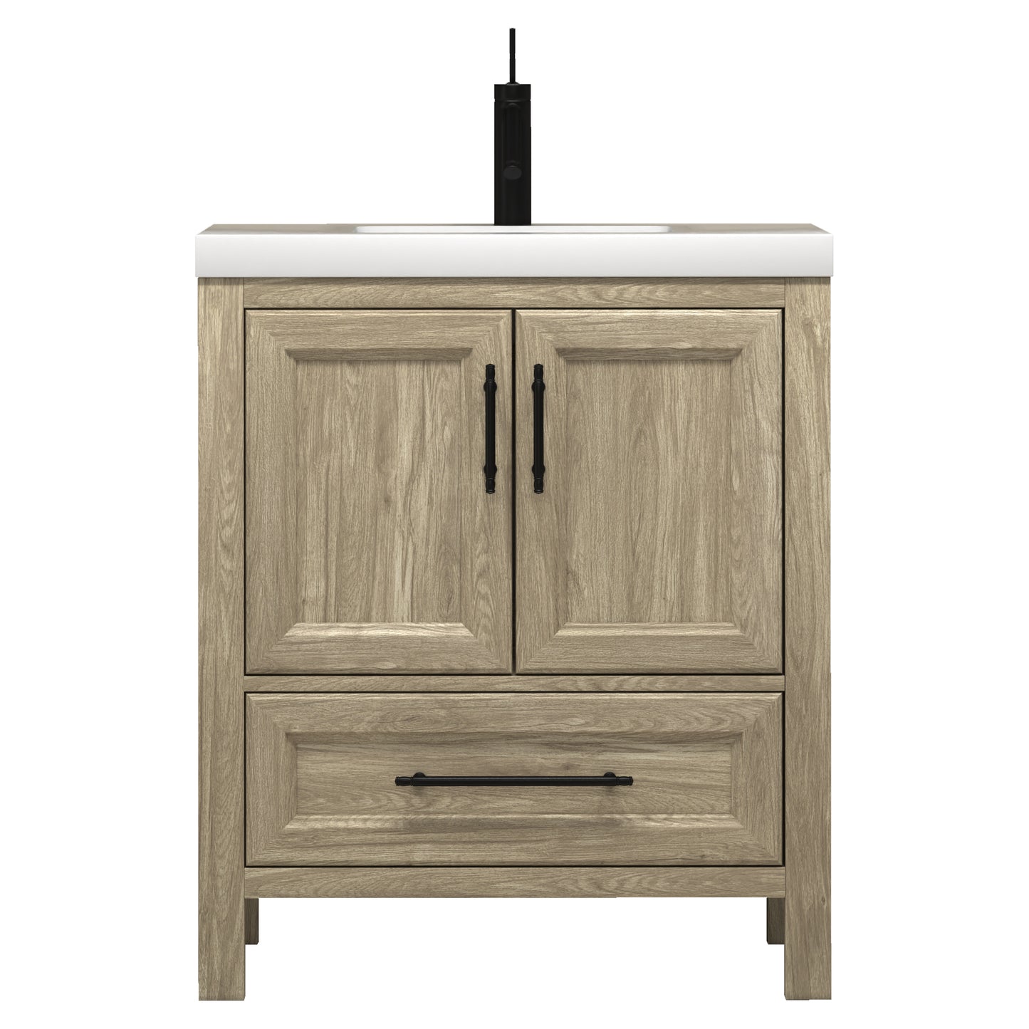 Better Vanity VIV 24"-84" Solid Wood Bathroom Vanity with Reinforced Acrylic Sink, Freestanding Cabinet with Soft Close Doors & Drawers, Fully Assembled
