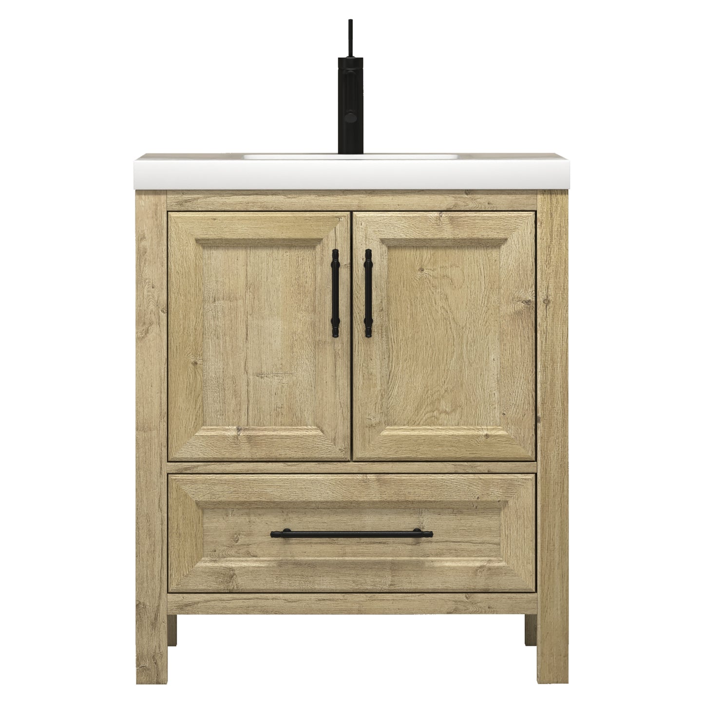 Better Vanity VIV 24"-84" Solid Wood Bathroom Vanity with Reinforced Acrylic Sink, Freestanding Cabinet with Soft Close Doors & Drawers, Fully Assembled