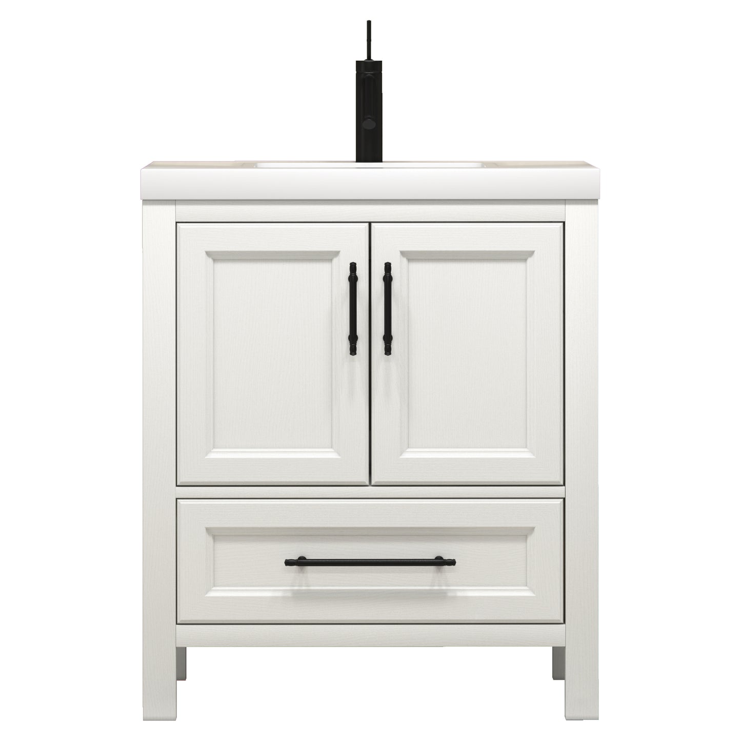 Better Vanity VIV 24"-84" Solid Wood Bathroom Vanity with Reinforced Acrylic Sink, Freestanding Cabinet with Soft Close Doors & Drawers, Fully Assembled