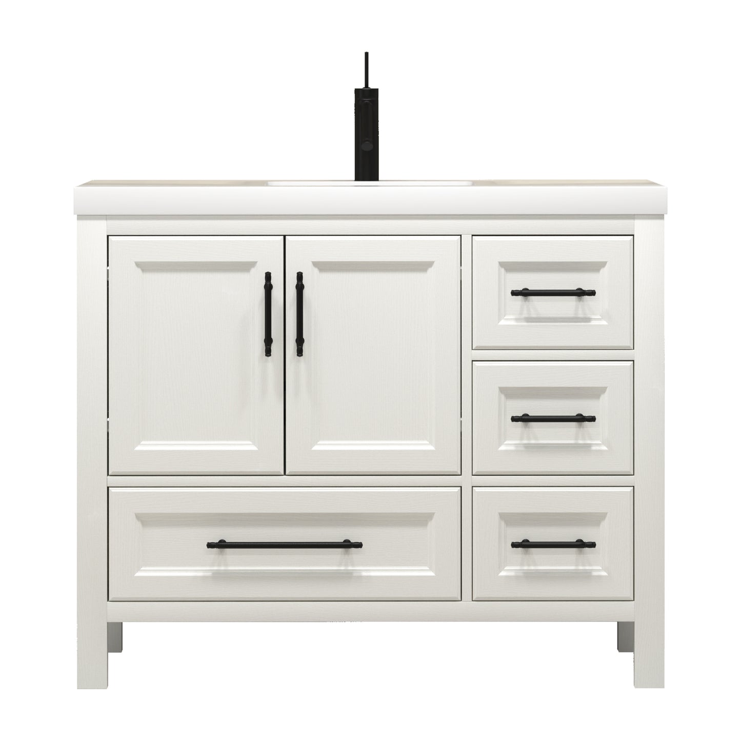 Better Vanity VIV 24"-84" Solid Wood Bathroom Vanity with Reinforced Acrylic Sink, Freestanding Cabinet with Soft Close Doors & Drawers, Fully Assembled