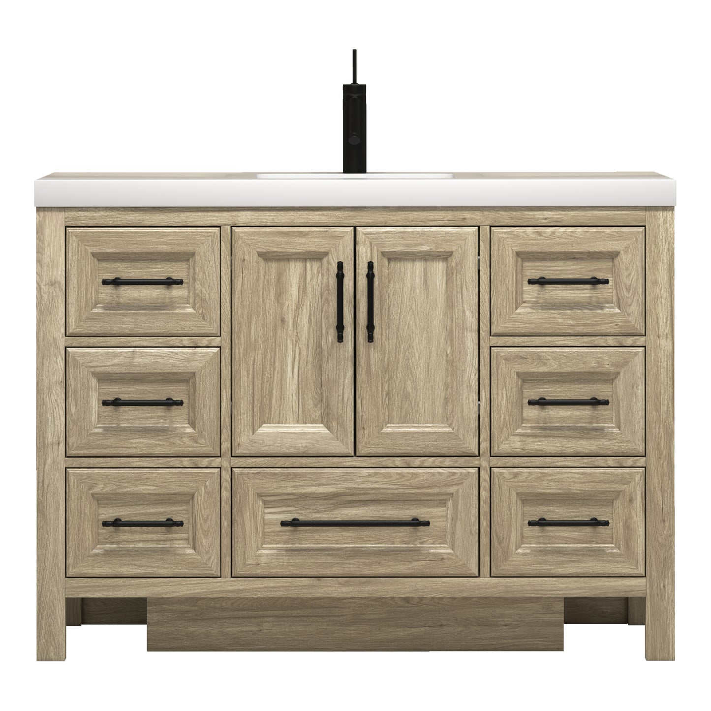 Better Vanity VIV 24"-84" Solid Wood Bathroom Vanity with Reinforced Acrylic Sink, Freestanding Cabinet with Soft Close Doors & Drawers, Fully Assembled