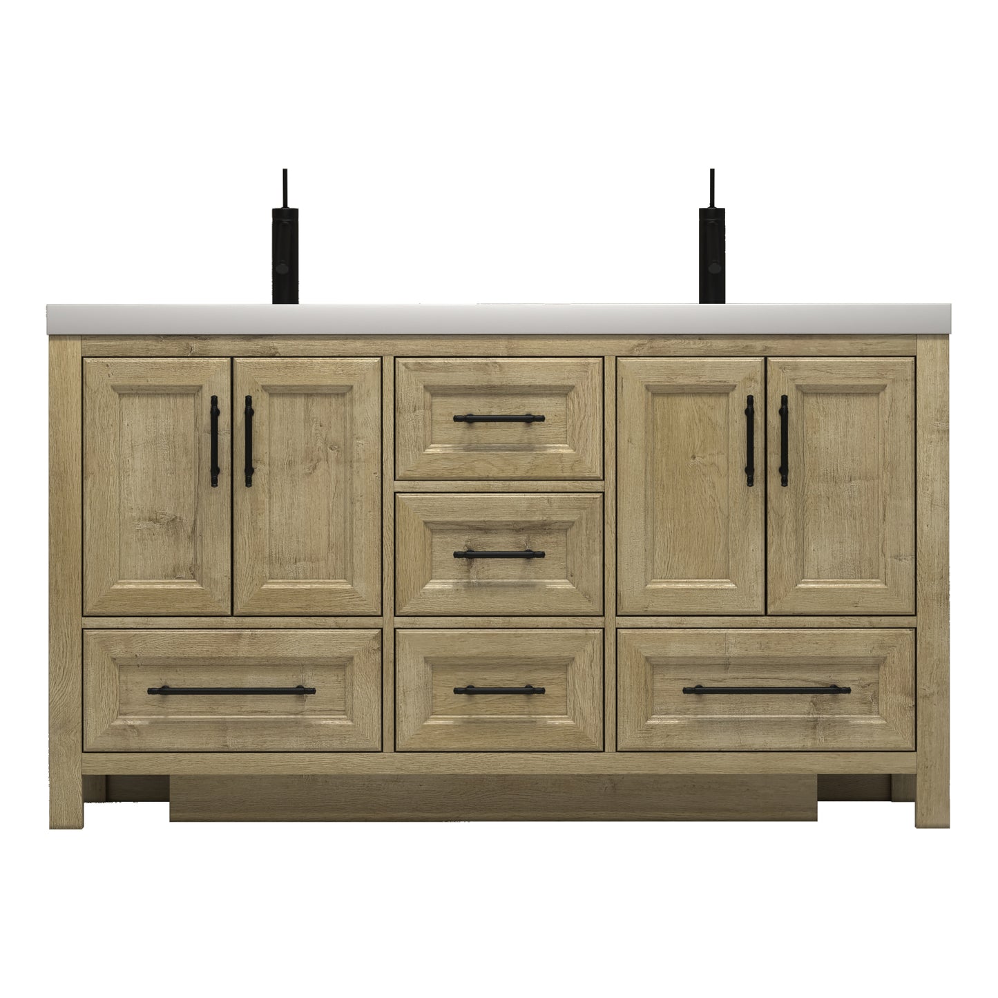 Better Vanity VIV 24"-84" Solid Wood Bathroom Vanity with Reinforced Acrylic Sink, Freestanding Cabinet with Soft Close Doors & Drawers, Fully Assembled