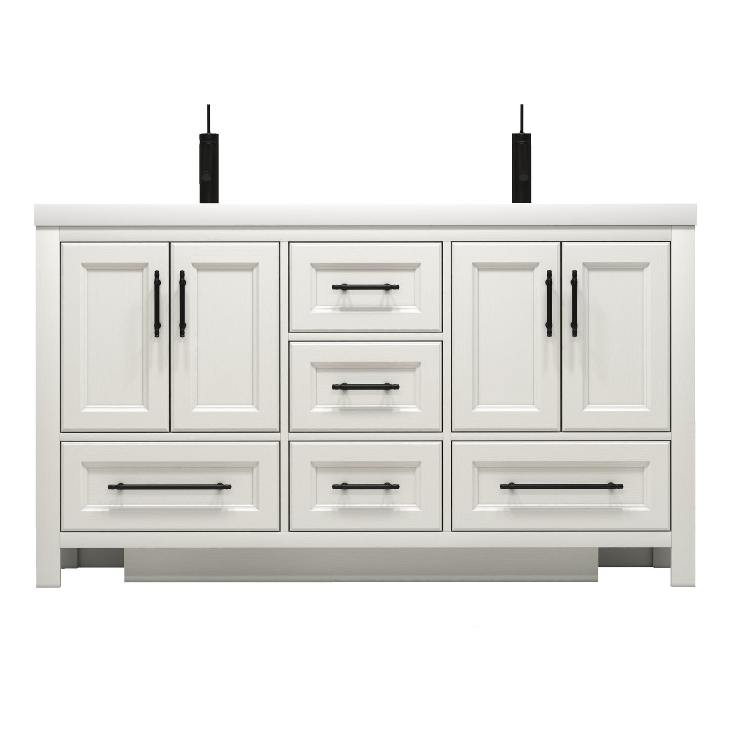 Better Vanity VIV 24"-84" Solid Wood Bathroom Vanity with Reinforced Acrylic Sink, Freestanding Cabinet with Soft Close Doors & Drawers, Fully Assembled