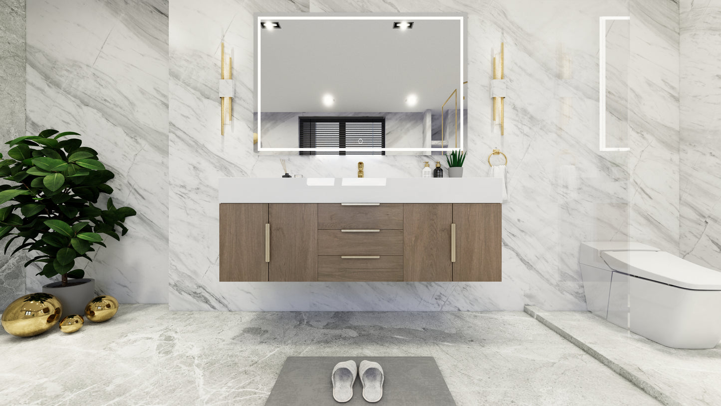 Bethany Floating Bathroom Vanity with Reinforced Acrylic Sink Top 24" - 84"