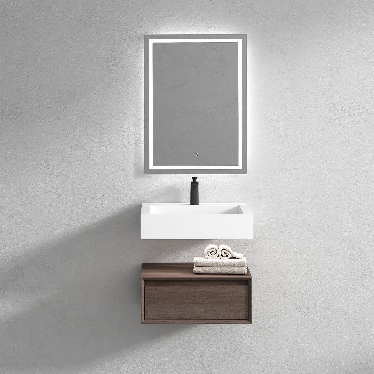 Alysa Floating Bathroom Vanity with FLX16 Acrylic Sink 24" - 84"