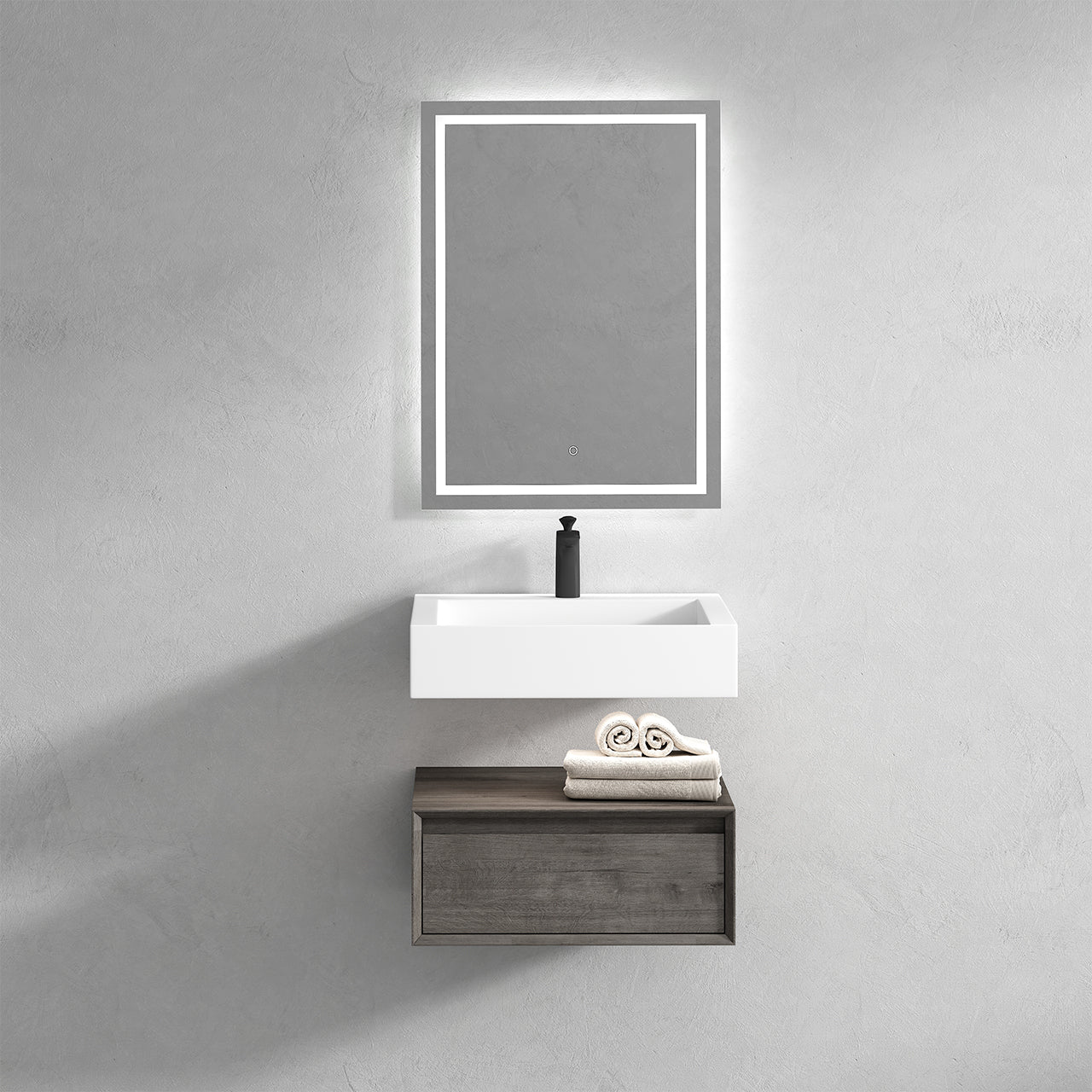 Alysa Floating Bathroom Vanity with FLX16 Acrylic Sink 24" - 84"