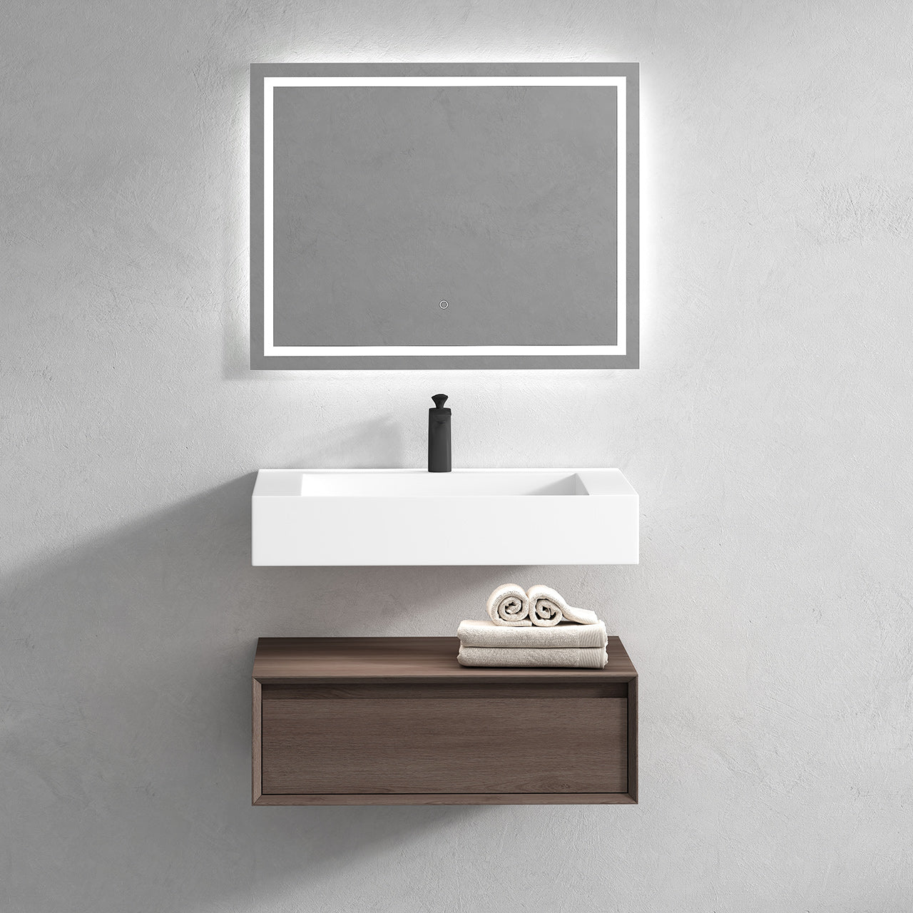 Alysa Floating Bathroom Vanity with FLX16 Acrylic Sink 24" - 84"