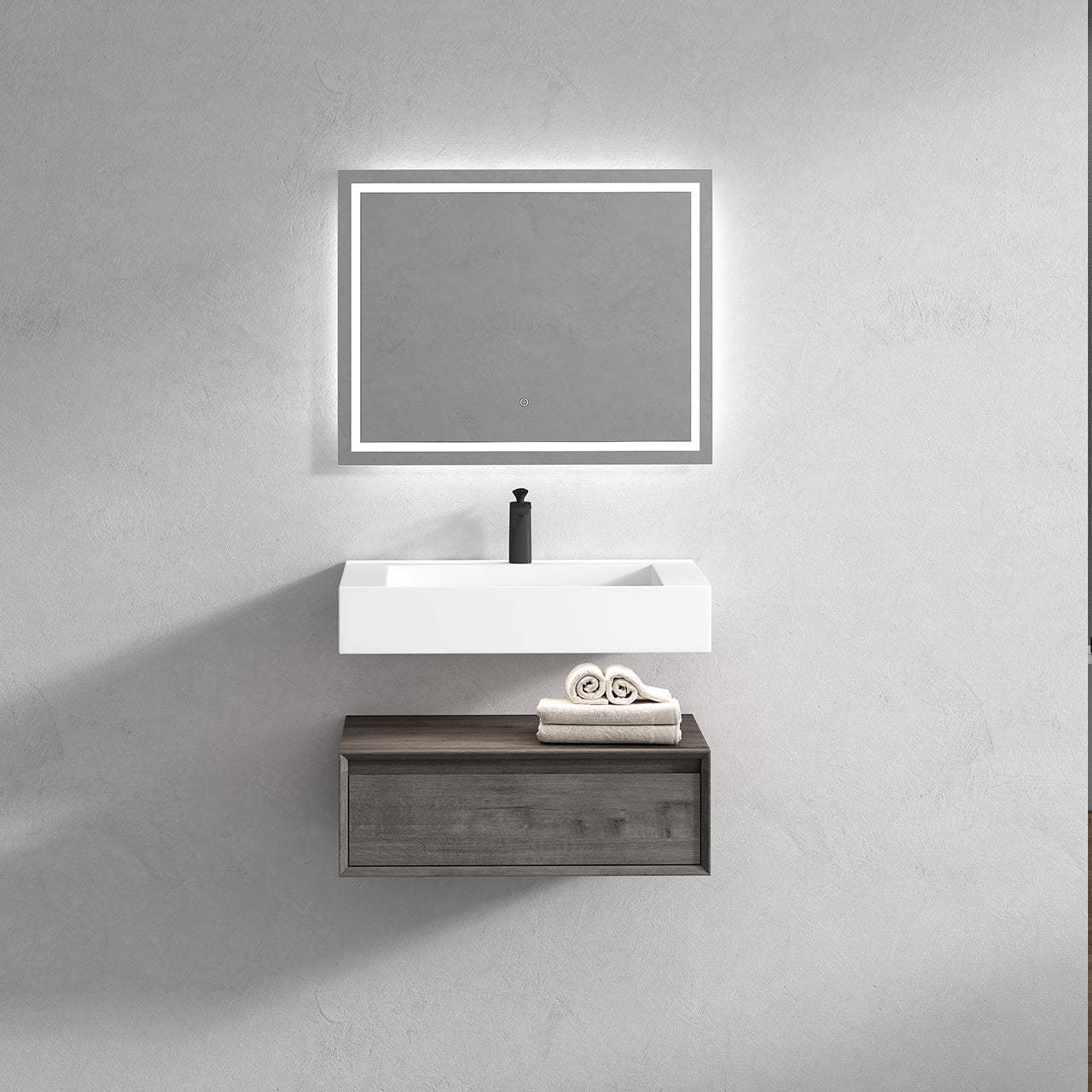 Alysa Floating Bathroom Vanity with FLX16 Acrylic Sink 24" - 84"