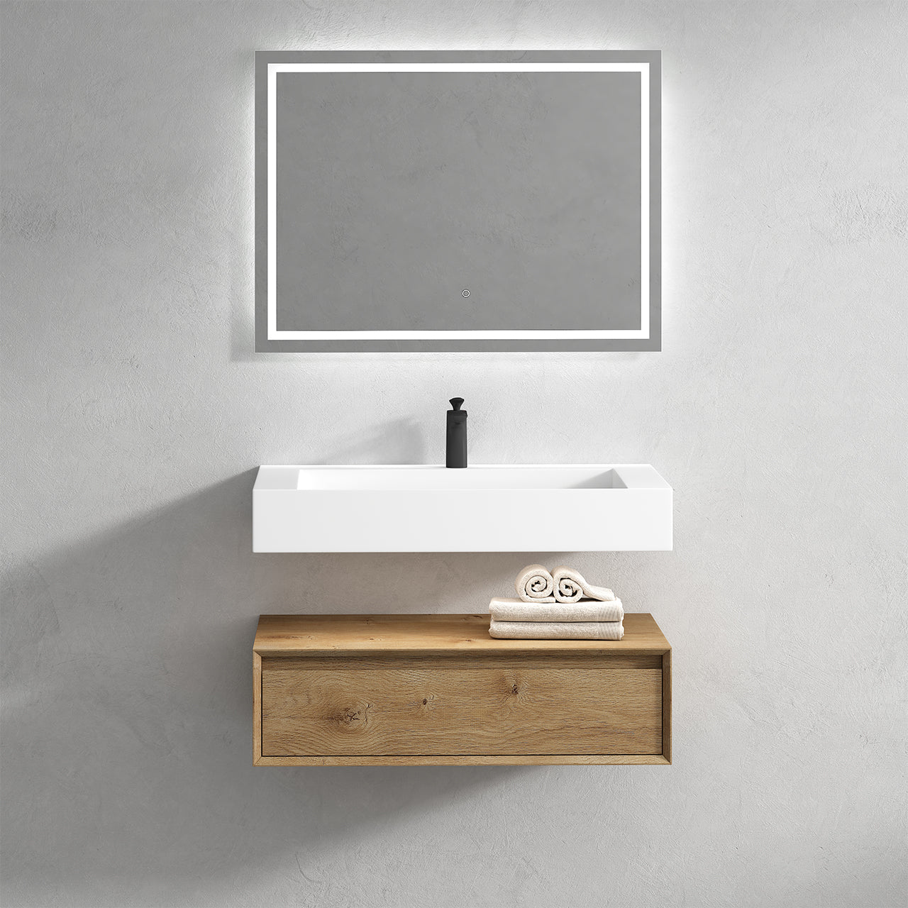 Alysa Floating Bathroom Vanity with FLX16 Acrylic Sink 24" - 84"