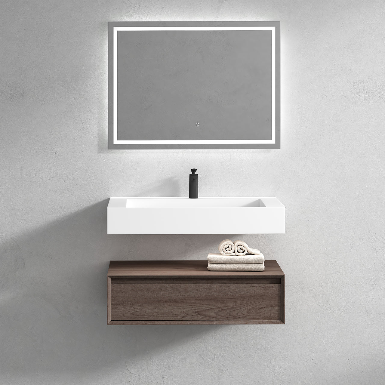 Alysa Floating Bathroom Vanity with FLX16 Acrylic Sink 24" - 84"