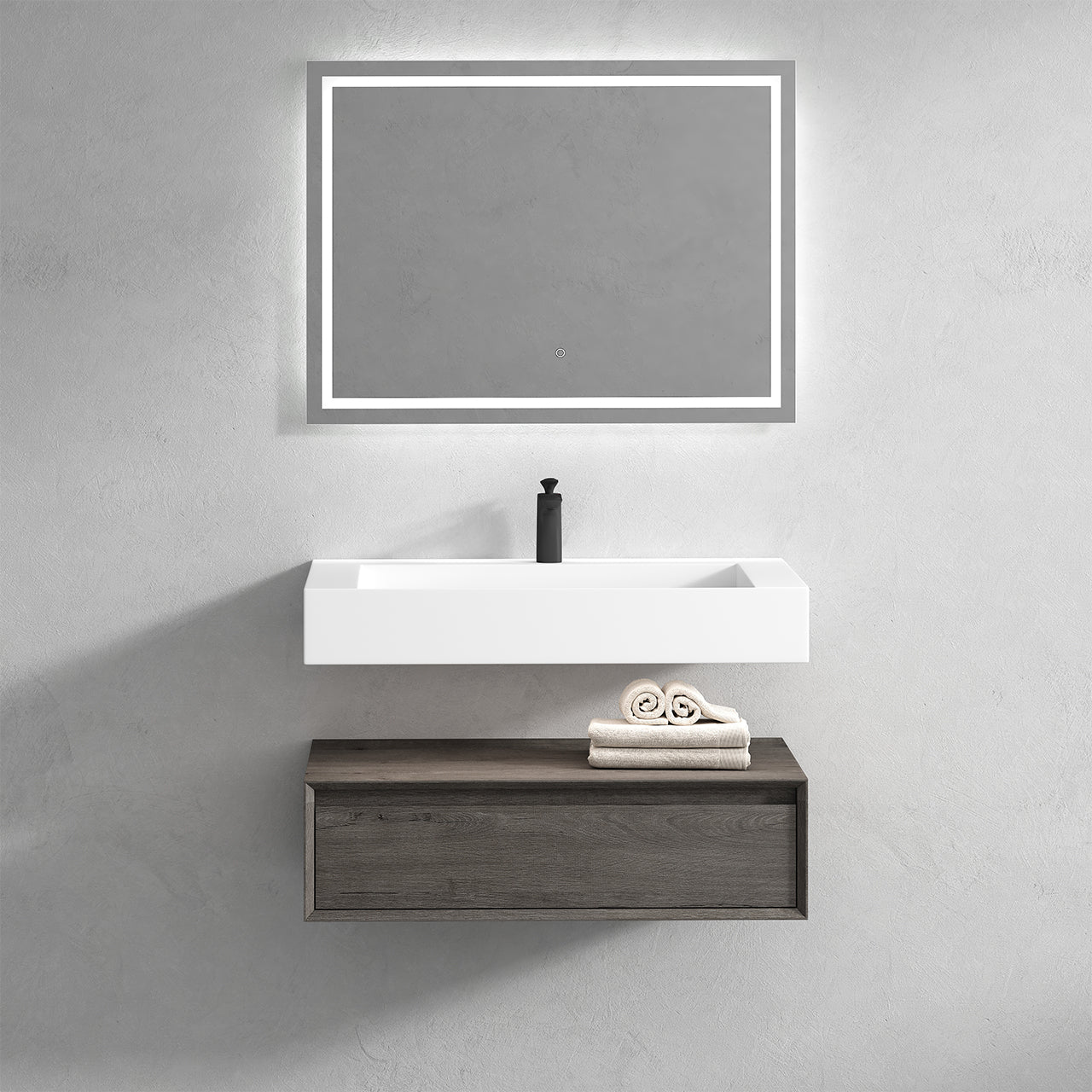 Alysa Floating Bathroom Vanity with FLX16 Acrylic Sink 24" - 84"