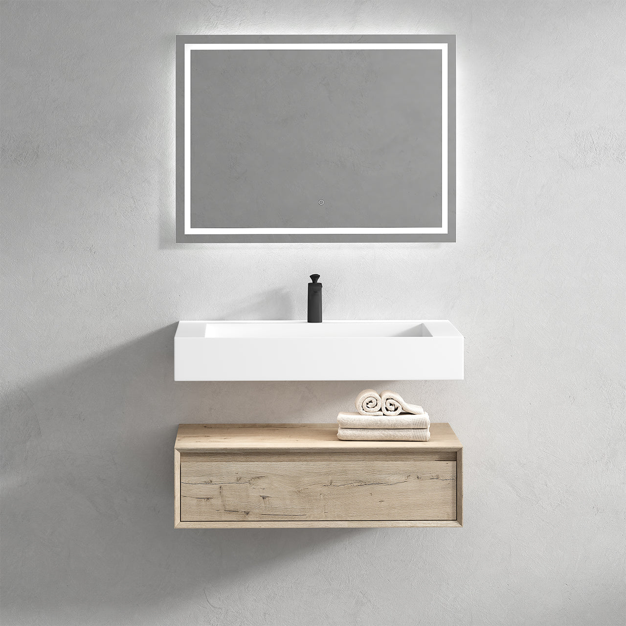 Alysa Floating Bathroom Vanity with FLX16 Acrylic Sink 24" - 84"