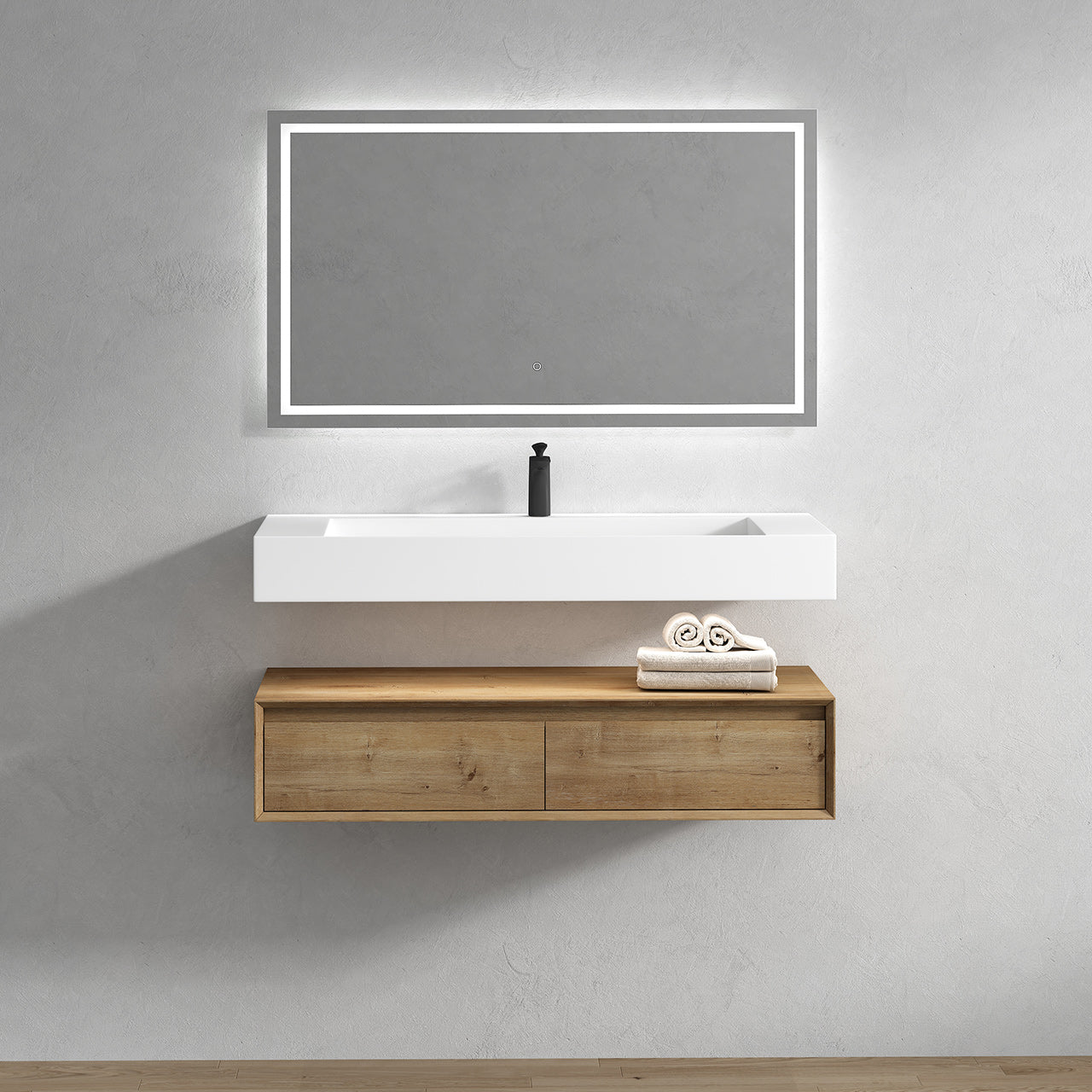 Alysa Floating Bathroom Vanity with FLX16 Acrylic Sink 24" - 84"