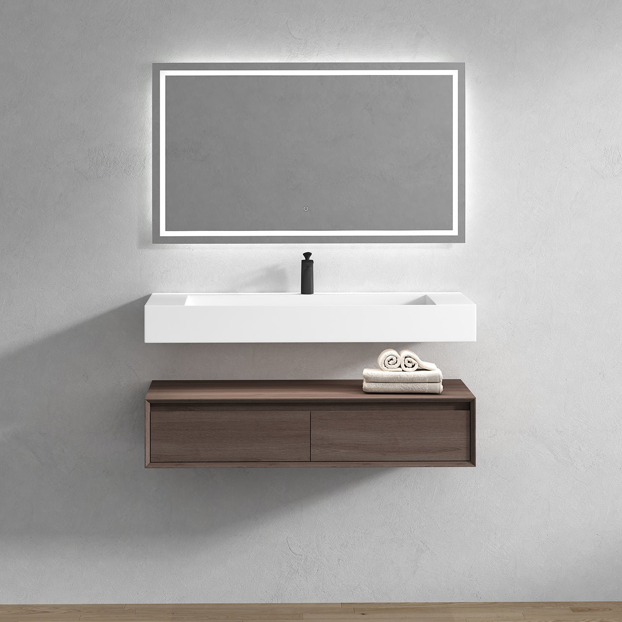 Alysa Floating Bathroom Vanity with FLX16 Acrylic Sink 24" - 84"