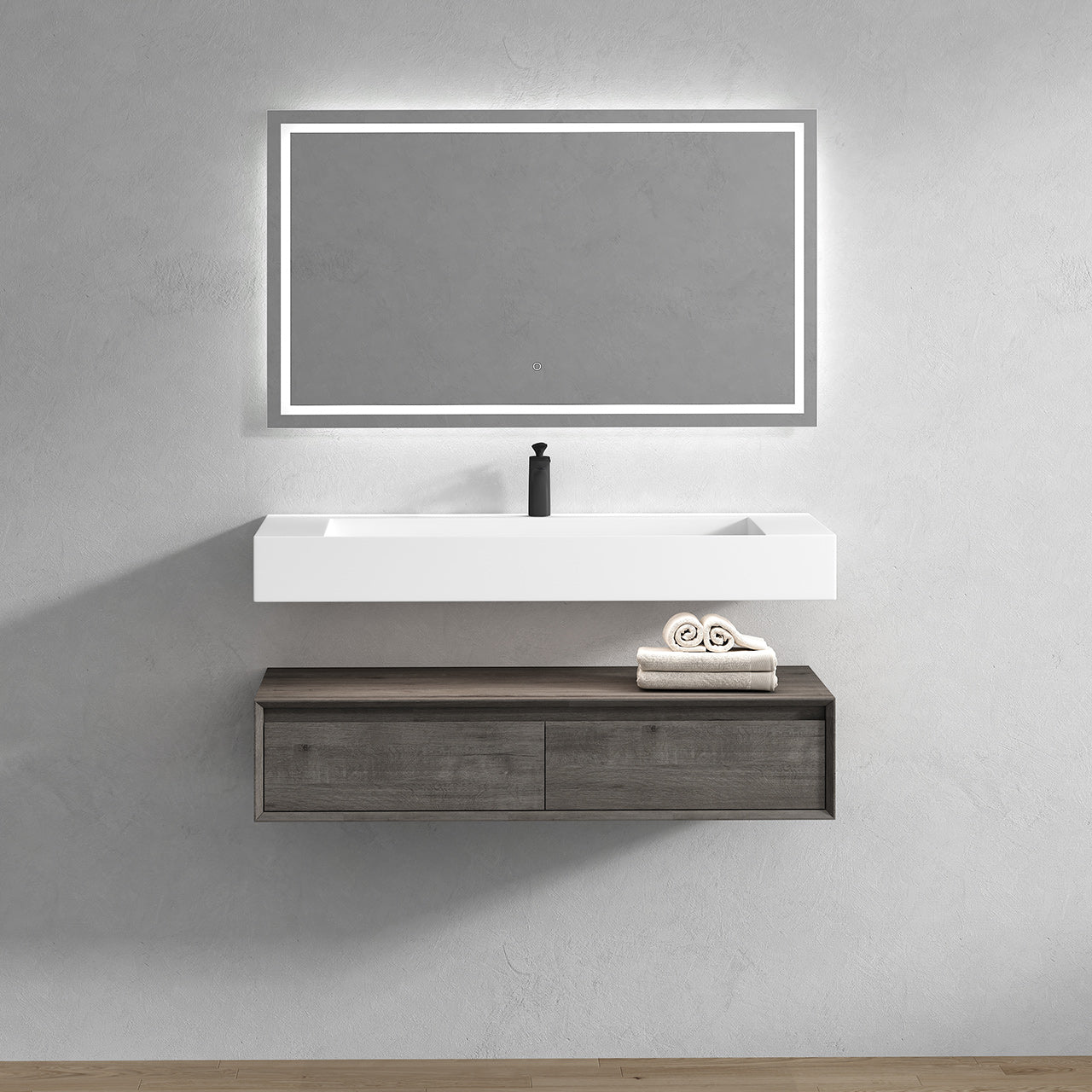 Alysa Floating Bathroom Vanity with FLX16 Acrylic Sink 24" - 84"