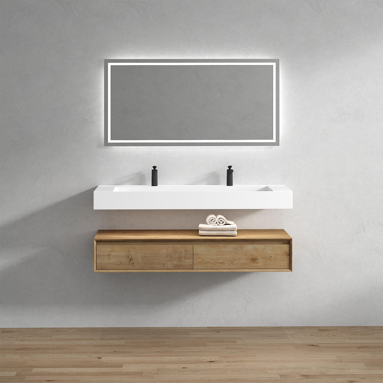 Alysa Floating Bathroom Vanity with FLX16 Acrylic Sink 24" - 84"