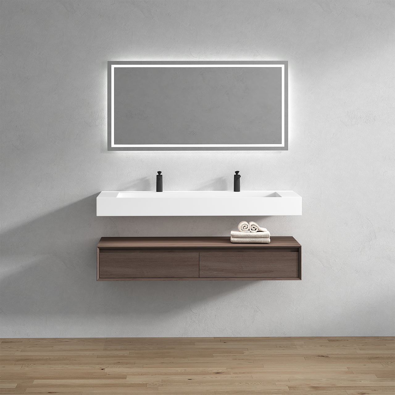 Alysa Floating Bathroom Vanity with FLX16 Acrylic Sink 24" - 84"