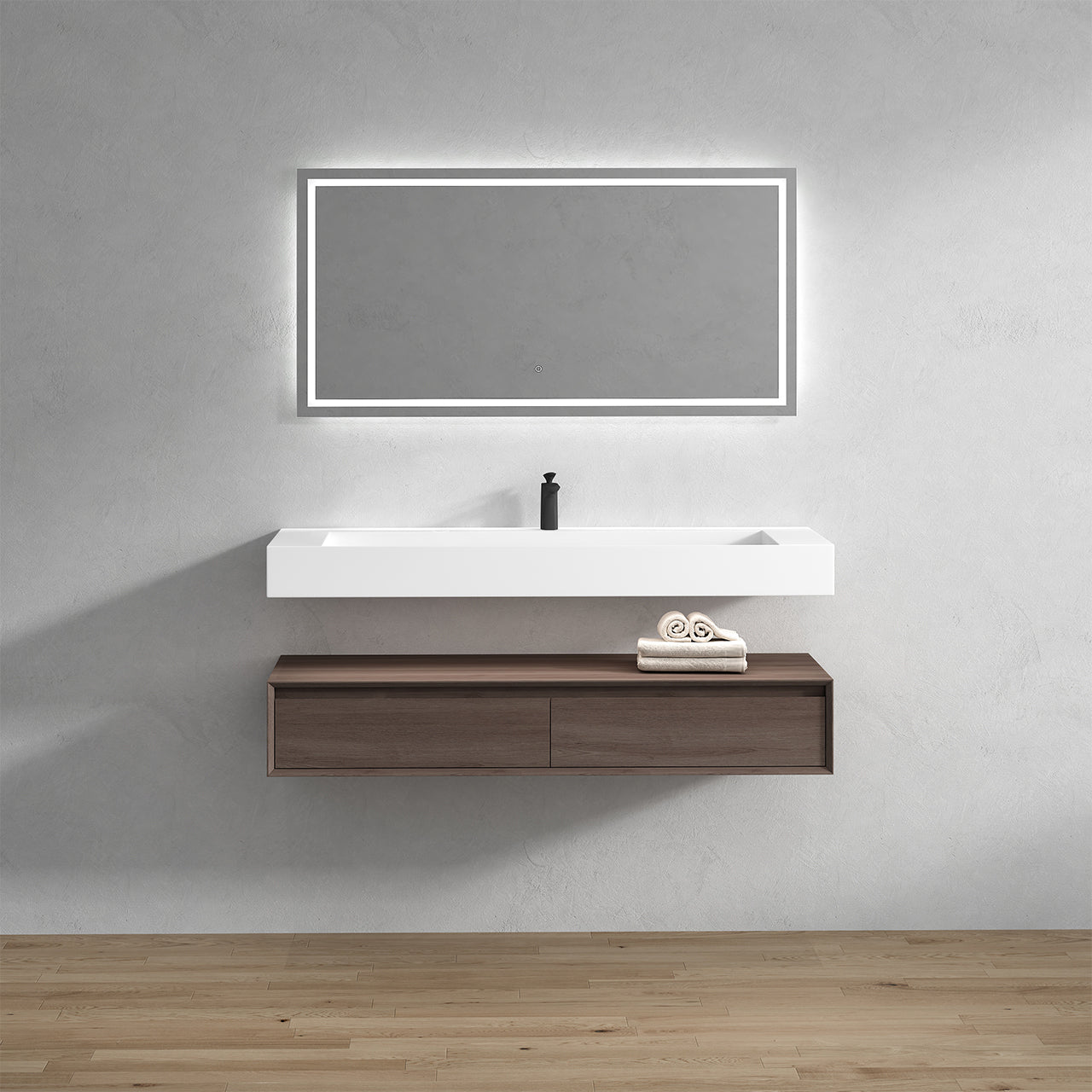 Alysa Floating Bathroom Vanity with FLX16 Acrylic Sink 24" - 84"