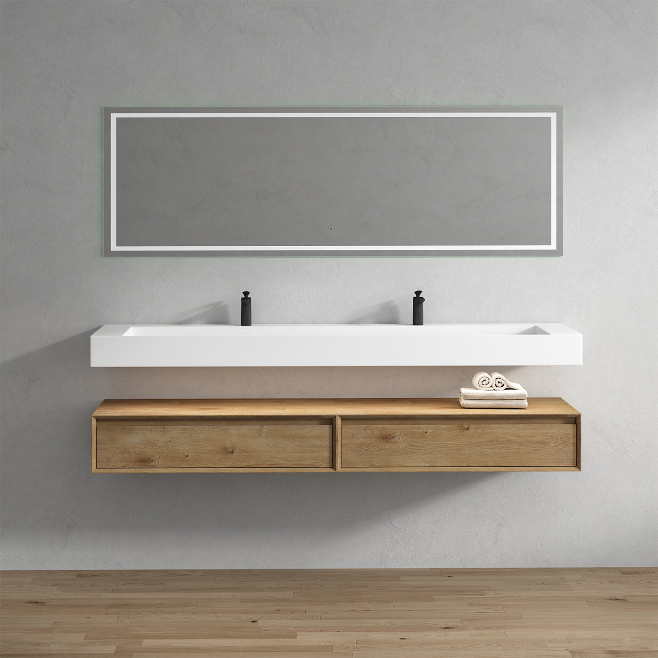 Alysa Floating Bathroom Vanity with FLX16 Acrylic Sink 24" - 84"