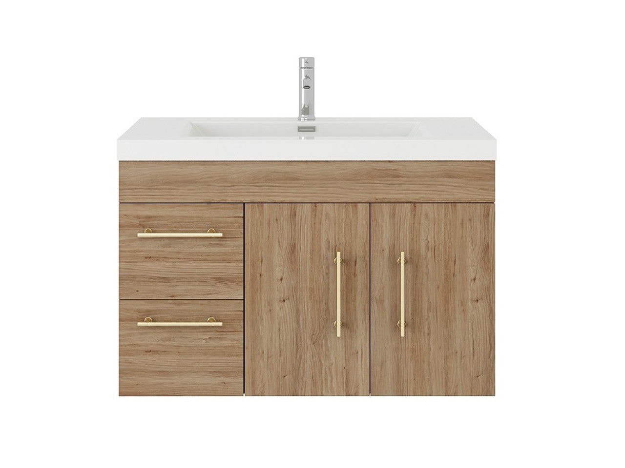 Elsa Floating Vanity with Royal White Reinforced Acrylic Sink Top 24" - 84"