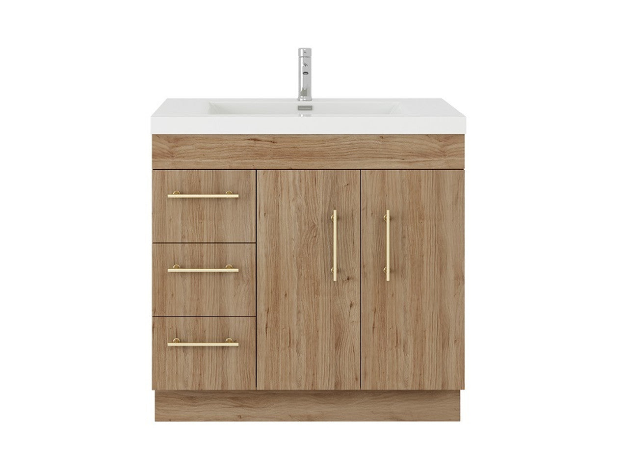 Elsa Freestanding Vanity with Royal White Reinforced Acrylic Sink Top 24" - 84"