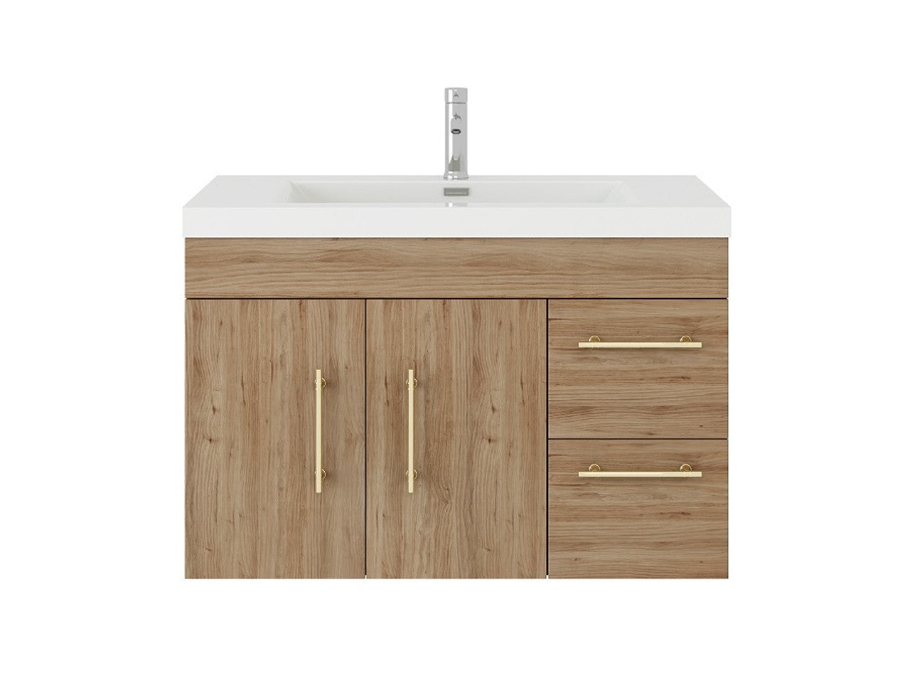 Elsa Floating Vanity with Royal White Reinforced Acrylic Sink Top 24" - 84"