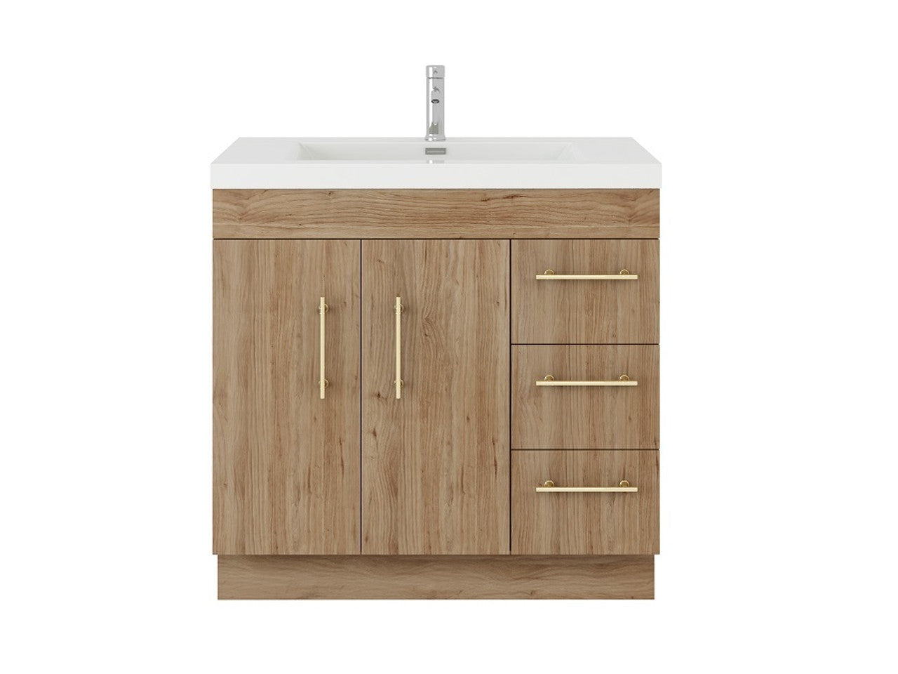 Elsa Freestanding Vanity with Royal White Reinforced Acrylic Sink Top 24" - 84"