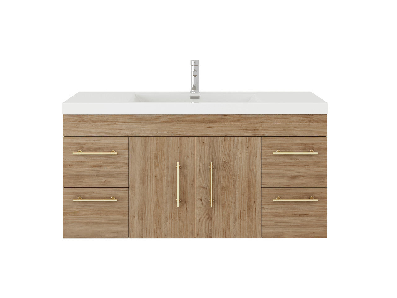 Elsa Floating Vanity with Royal White Reinforced Acrylic Sink Top 24" - 84"