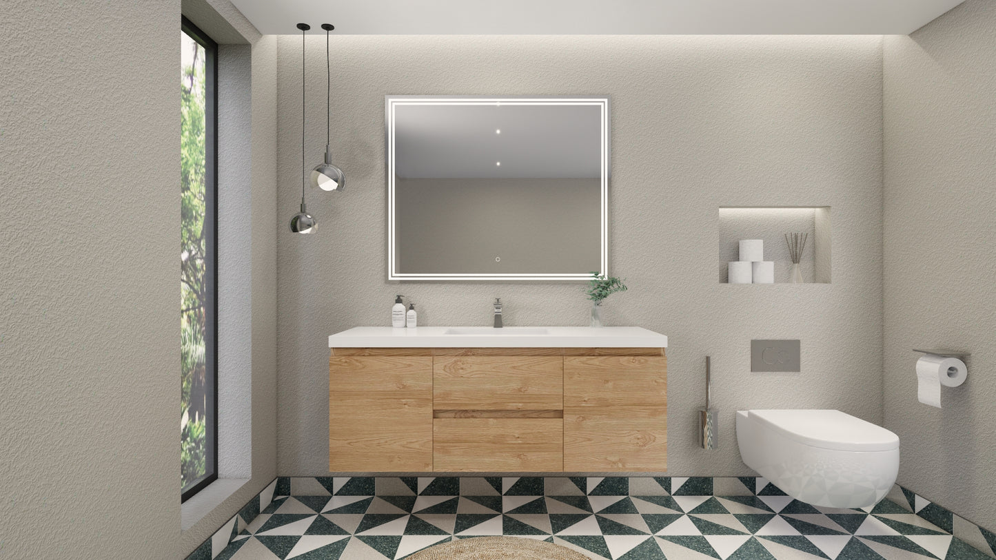 Monterey Floating Bathroom Vanity with Reinforced Acrylic Sink Top 24" - 84"